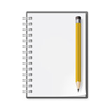Notebook with pencil