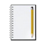 Notebook with pencil