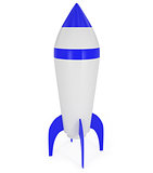 Blue Space Rocket isolated on white