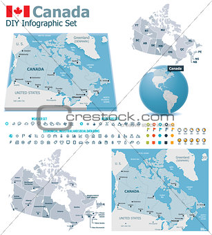 Canada maps with markers