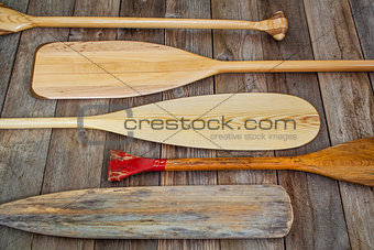 wooden canoe paddles