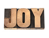 joy word in wood type