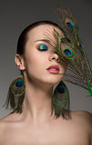 woman with creative make-up and accessory 