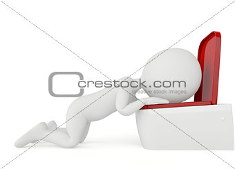 3d humanoid character vomiting