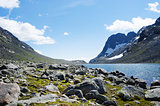 Rocks and lake