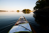 kayaking on flat water summer evening