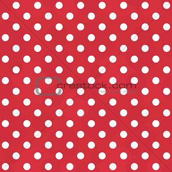 Vector vintage white and red pattern - seamless polka dots