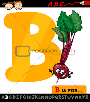 letter b with beet cartoon illustration