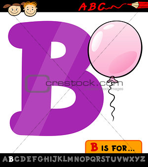 letter b with balloon cartoon illustration