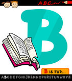 letter b with book cartoon illustration