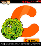 letter c with cabbage cartoon illustration
