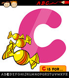 letter c with candy cartoon illustration