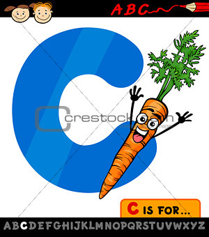 letter c with carrot cartoon illustration