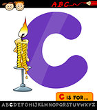 letter c with candle cartoon illustration