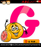 letter g with grapefruit cartoon illustration
