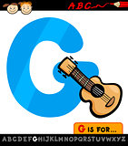 letter g with guitar cartoon illustration