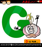 letter g with garlic cartoon illustration