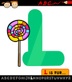 letter l with lollipop cartoon illustration