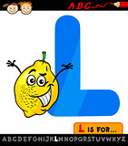 letter l with lemon cartoon illustration