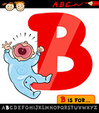 letter b with baby cartoon illustration