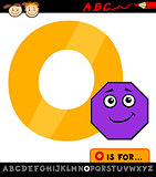 letter o with octagon cartoon illustration