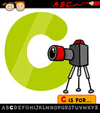 letter c with camera cartoon illustration