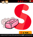 letter s with soap cartoon illustration