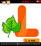 letter l with leaf cartoon illustration