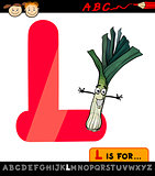 letter l with leek cartoon illustration