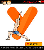letter y for yoga cartoon illustration