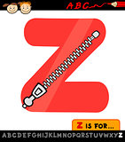 letter z with zipper cartoon illustration
