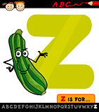 letter z for zucchini cartoon illustration