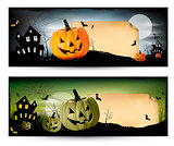 Two Halloween banners Vector