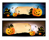 Two Halloween banners Vector