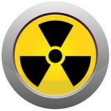 Button with radiation sign