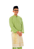 Malay male during ramadan festival with isolated white backgroun