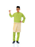 Malay indonesia male with ok sign during ramadan isolated white 
