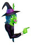 Halloween Witch Pointing