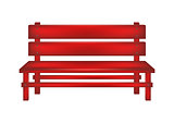 Rural bench in red design