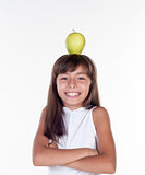 Young girl with apple