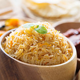 Close up Indian food biryani rice