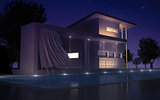 Modern villa night view