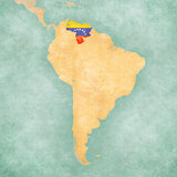 Map of South America - Venezuela (Vintage Series)