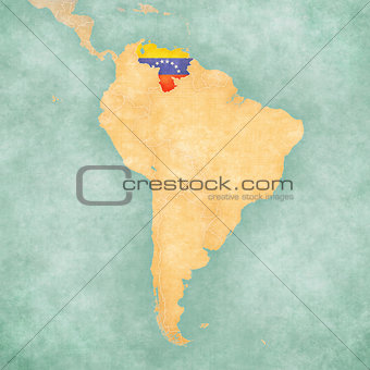 Map of South America - Venezuela (Vintage Series)