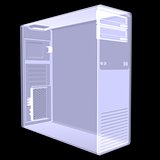 Computer case. X-ray render