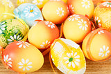 Bright color easter eggs with bows