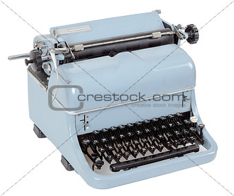 retro typewriter on white background