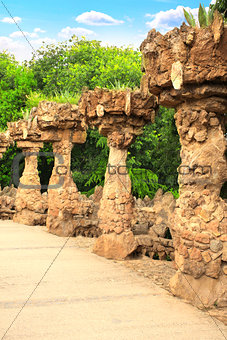 Columns in park Guell, Barcelona