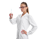 female doctor with syringe in hand