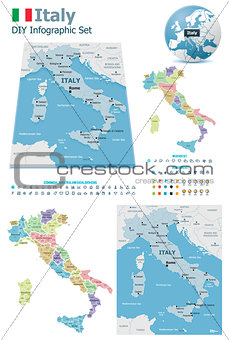 Italy maps with markers